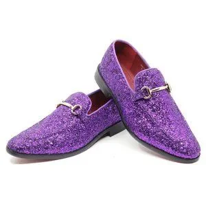 Purple Glitter Men\'s Vintage Designer Classic Smoking Dress Tuxedo Loafers Shoes Metrocharm | Shoes | Purple Glitter Mens Vintage Designer  main image 2